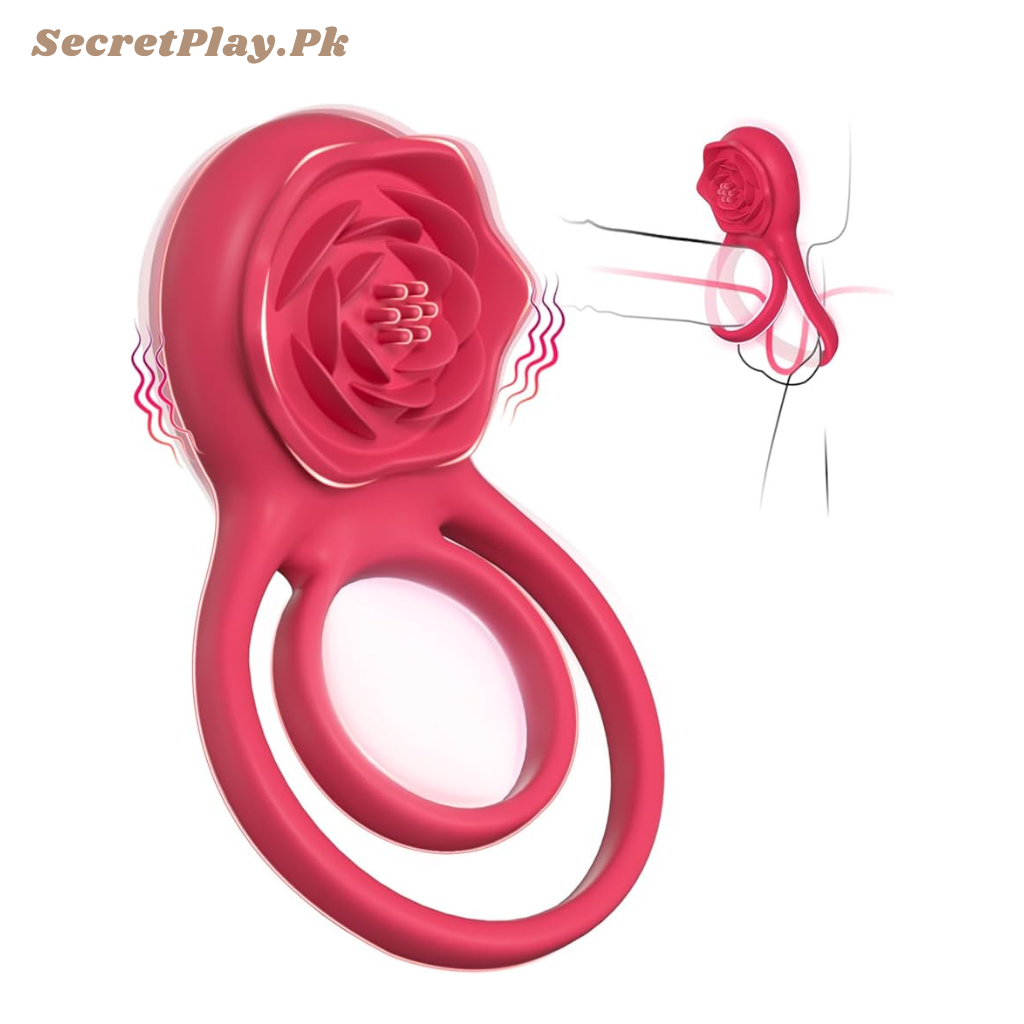 Vibrating Cock Ring with Rose Clitoral Stimulator
