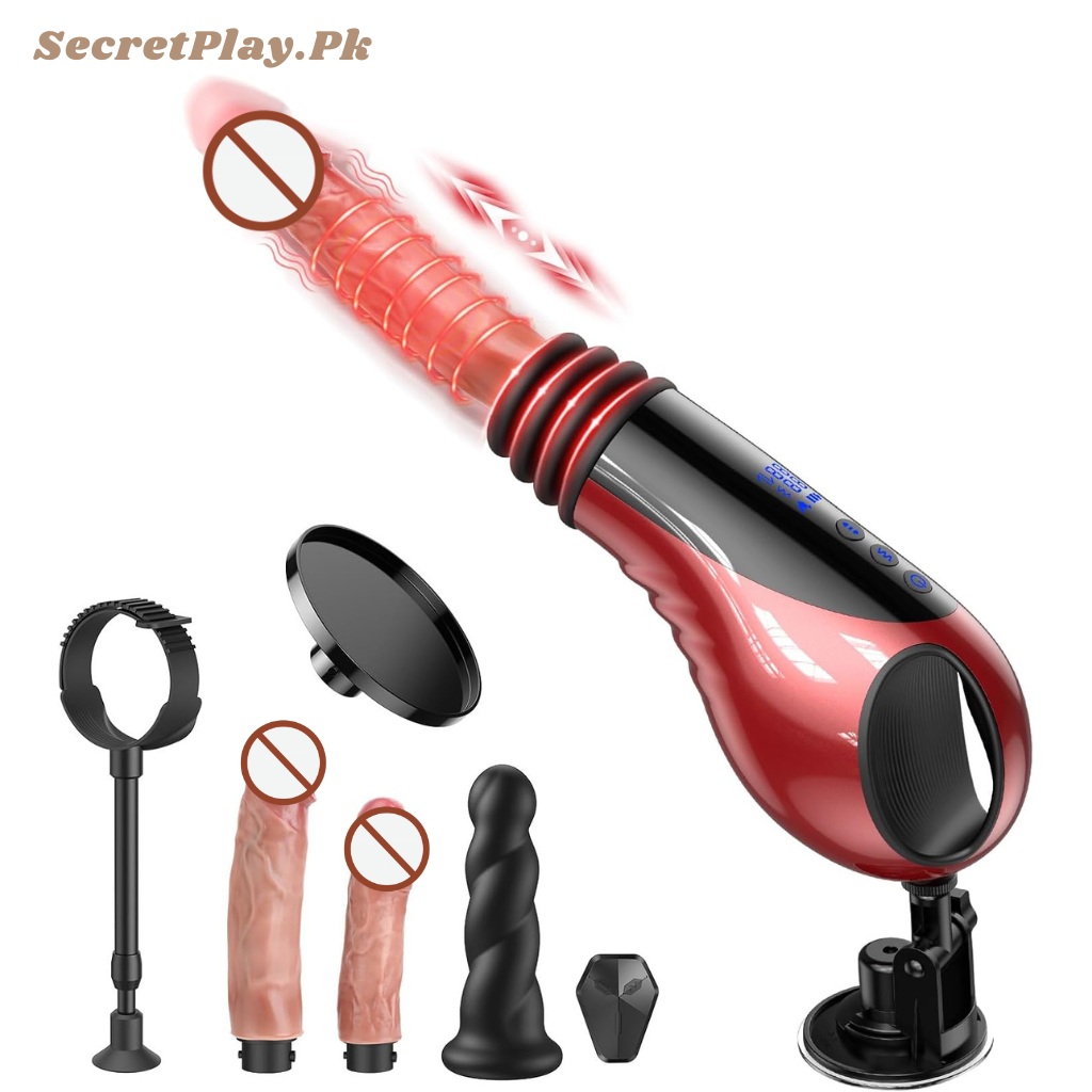 FunnyOne Thrusting Vibrator and Heat & Remote 6 Attachments