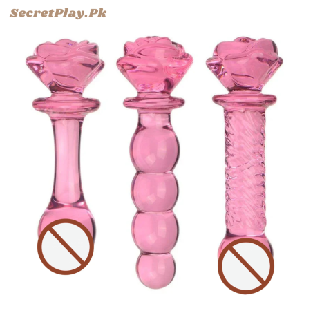 Anal Dildo Glass Rose Sex Toy