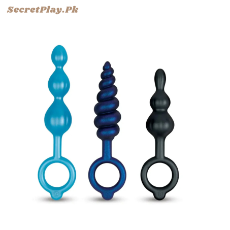 Silicone Anal Plug Set with Pull Ring