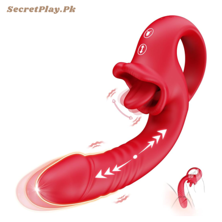 Realistic Thrusting Dildo Licking Vibrator